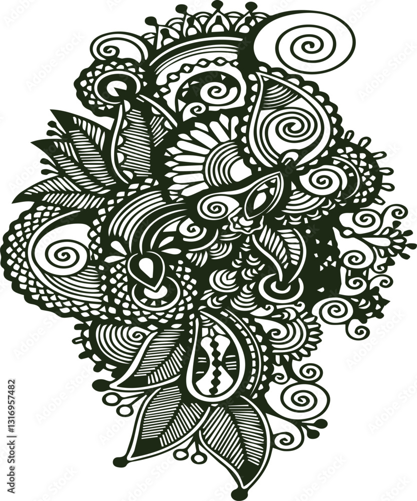 Beautiful flower art and mandala vector design Beautiful flower art and mandala vector design
