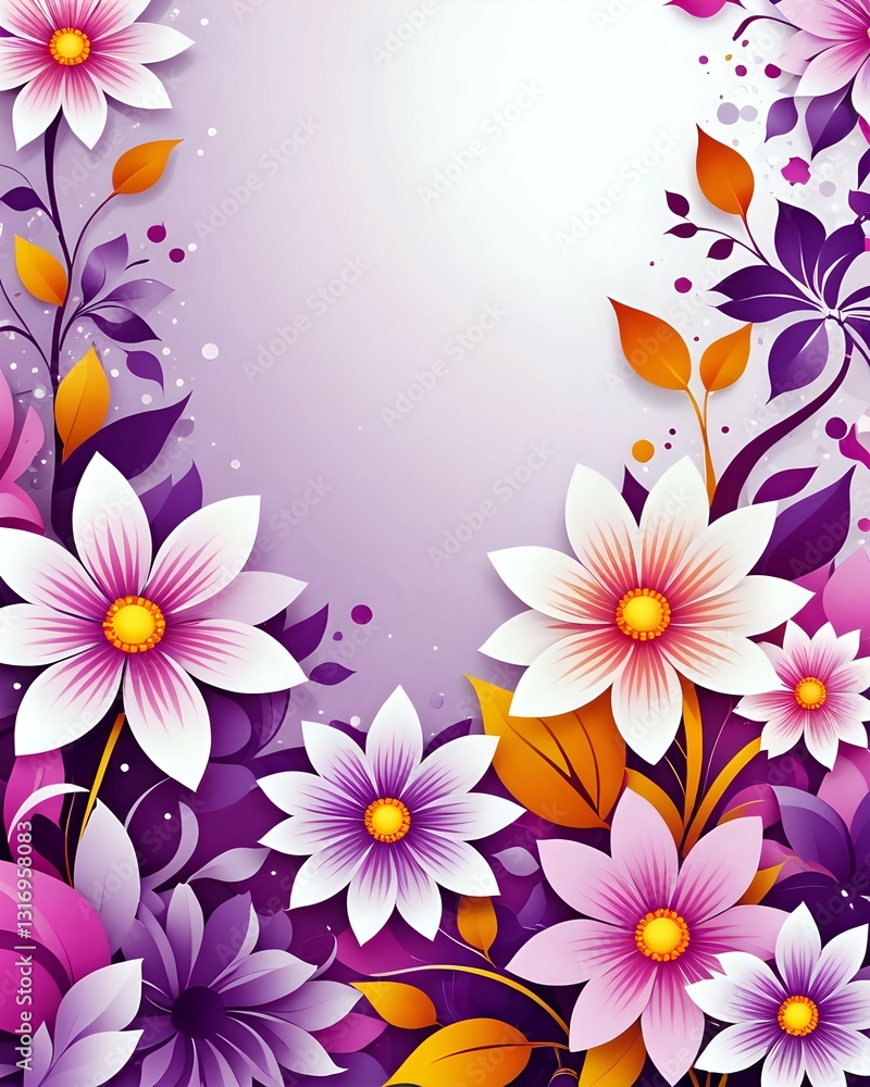 abstract floral background with flowers abstract floral background with flowers