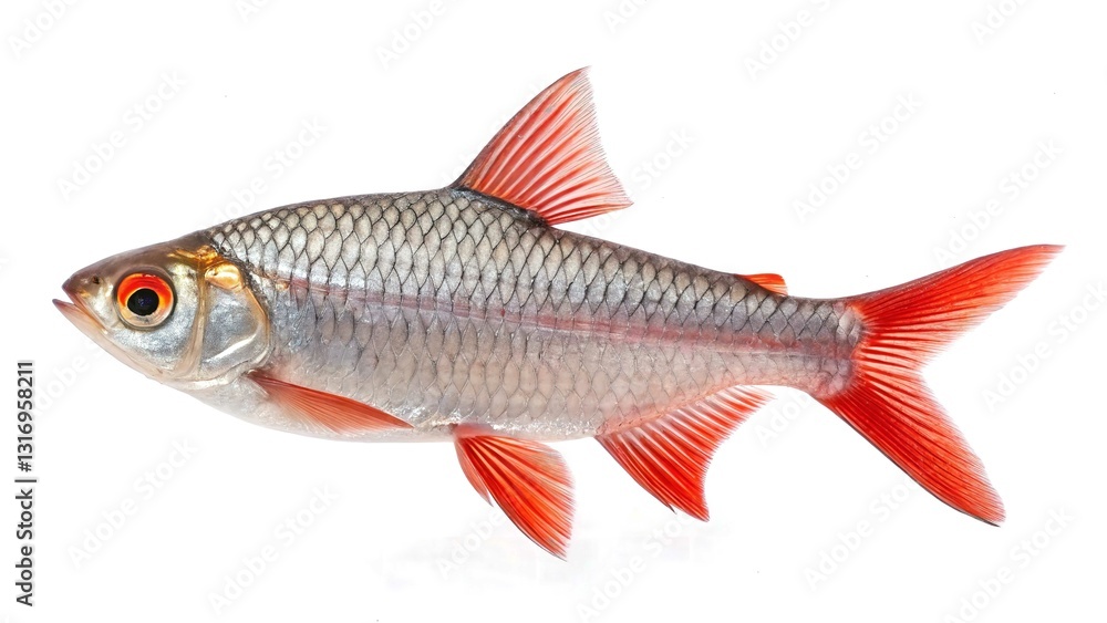Redfin shiner fish isolated on white background Redfin shiner fish isolated on white background