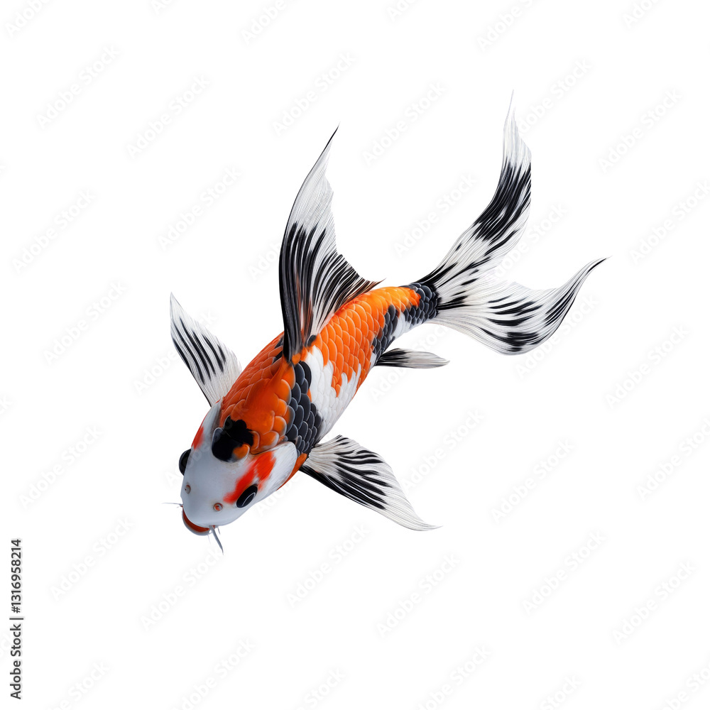 Obraz premium Vibrant Koi Fish Isolated on Transparent Background