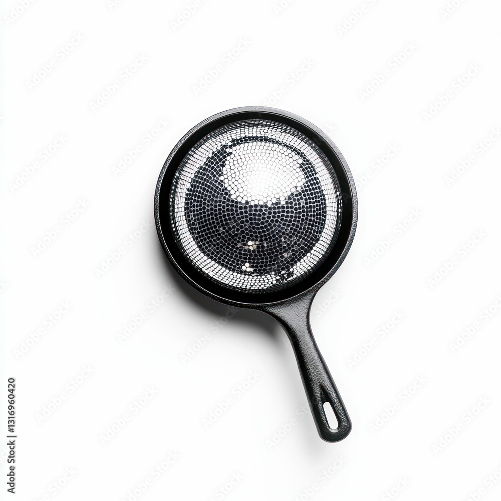 Disco Ball Frying Pan Isolated on White Background Disco Ball Frying Pan Isolated on White Background