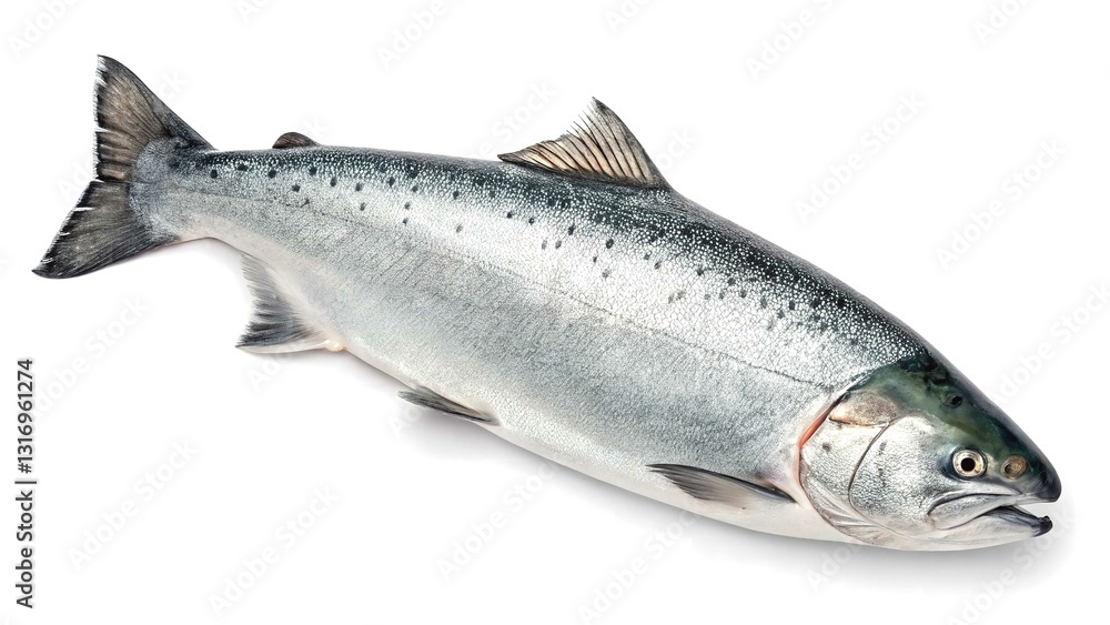 Obraz premium Silver salmon isolated on white background