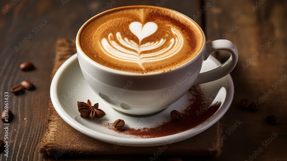 Fototapeta premium cappuccino coffee valentine