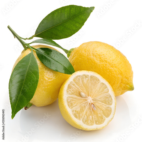 lemon with leaves
