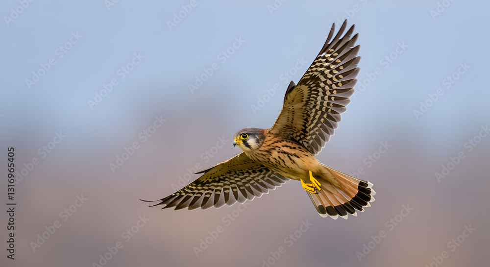 Fototapeta premium Kestrel Hovering Swiftly in the Air