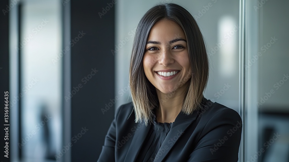 Beautiful Smiling Business Woman in Business Suit at Office Window, Professional Profile Picture, Minimalist Interior Beautiful Smiling Business Woman in Business Suit at Office Window, Professional Profile Picture, Minimalist Interior