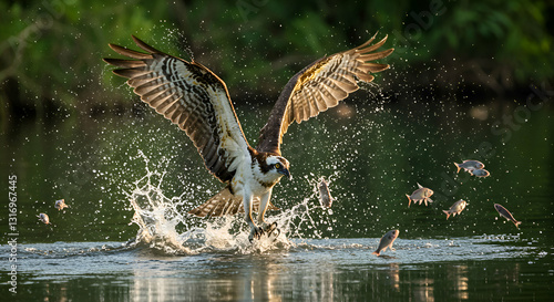 Osprey in Mid-Dive for Its Prey