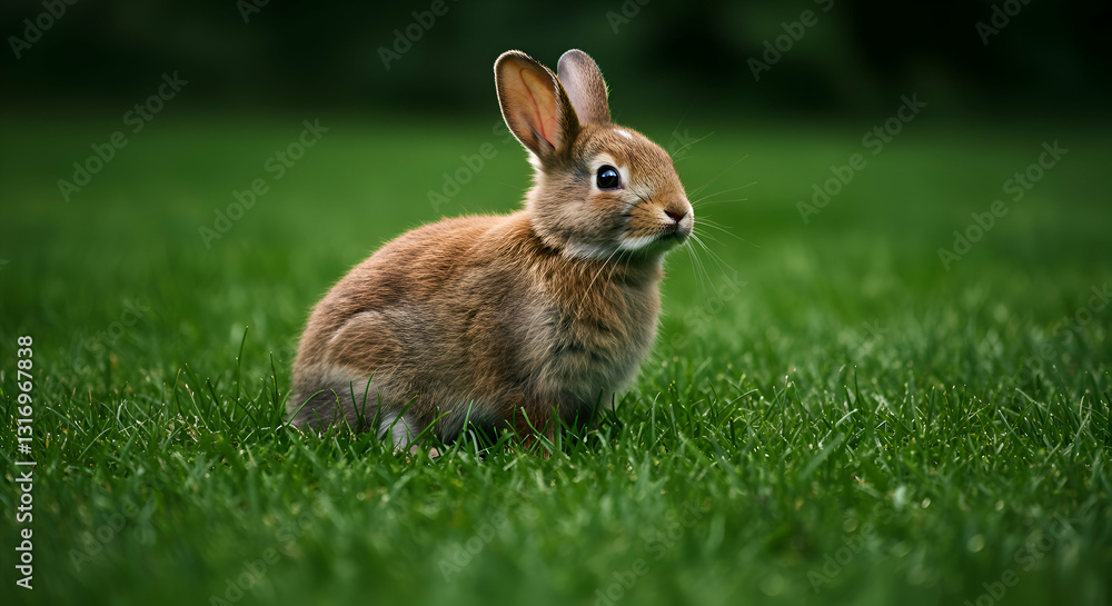 Fototapeta premium Rabbit Enjoying a Rest in the Grass