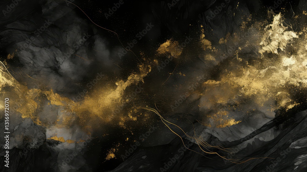 Fototapeta premium accents black and gold abstract graphic