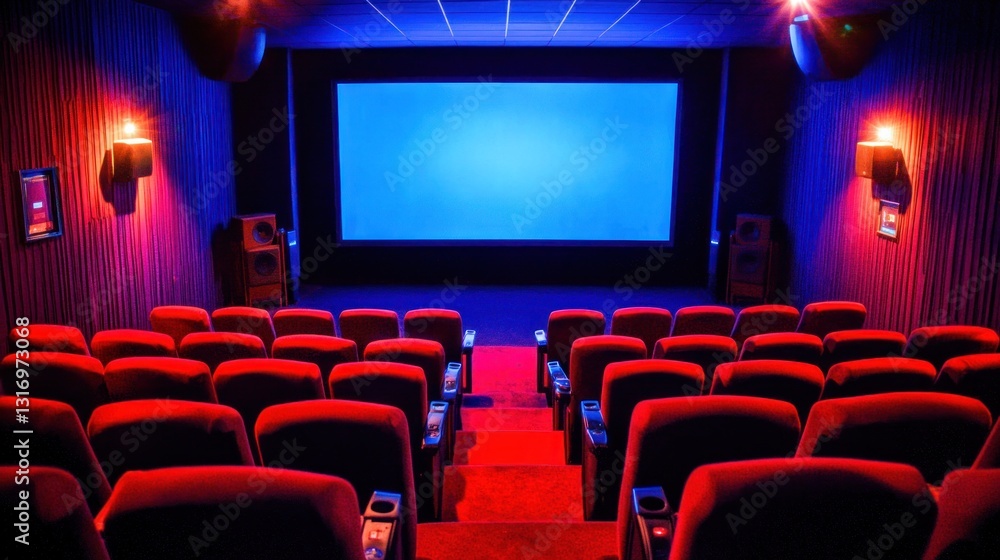 Fototapeta premium Empty Cinema Hall: A Cinematic Experience Awaits