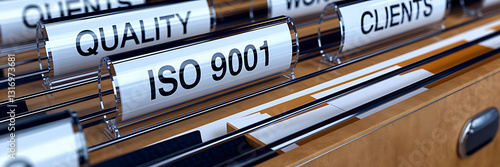 Obraz na płótnie ISO 9001 Quality Certification and Standards Compliance, ISO certification, quality assurance, process improvement, business standards, compliance management, ISO standards, certification process. w salonie