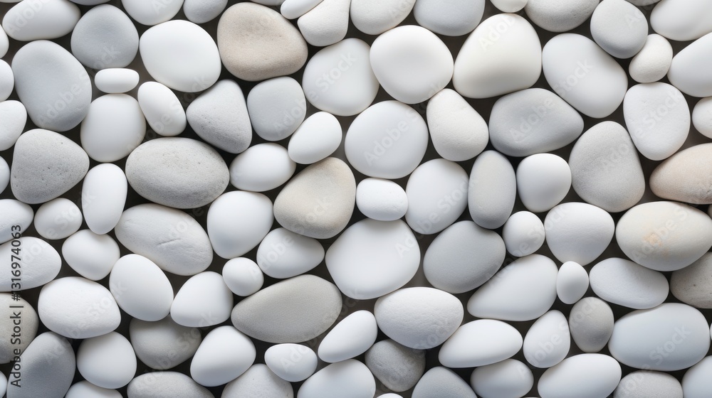 Abstract Background with White Round Stones in Creative Composition Abstract Background with White Round Stones in Creative Composition