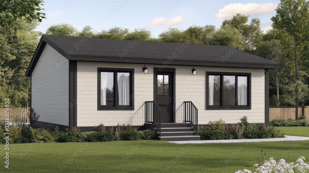 Small modern urban home with an efficient design, neutral tones, and a sleek architectural look. Small modern urban home with an efficient design, neutral tones, and a sleek architectural look.