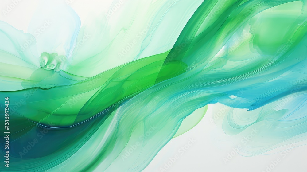Fototapeta premium swirling abstract art green