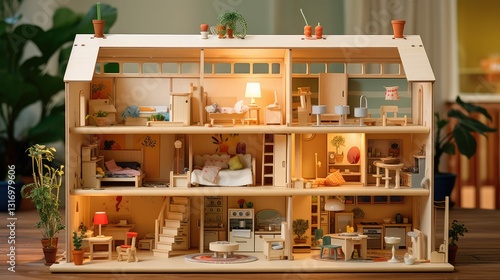 Wallpaper Mural miniature wooden toys Torontodigital.ca