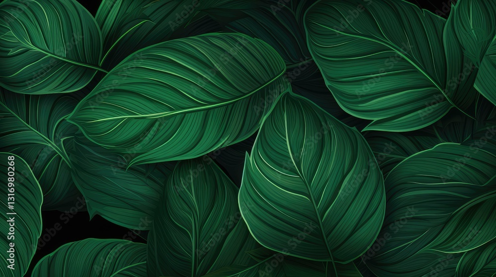 custom made wallpaper toronto digitalemerald tropical leaves seamless