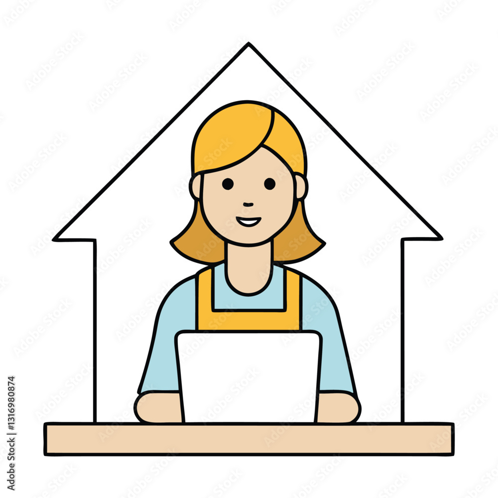A beautiful, focused woman works from home, typing on her laptop with a warm smile. She sits in a cozy, well-lit space, balancing productivity and comfort effortlessly. A beautiful, focused woman works from home, typing on her laptop with a warm smile. She sits in a cozy, well-lit space, balancing productivity and comfort effortlessly.