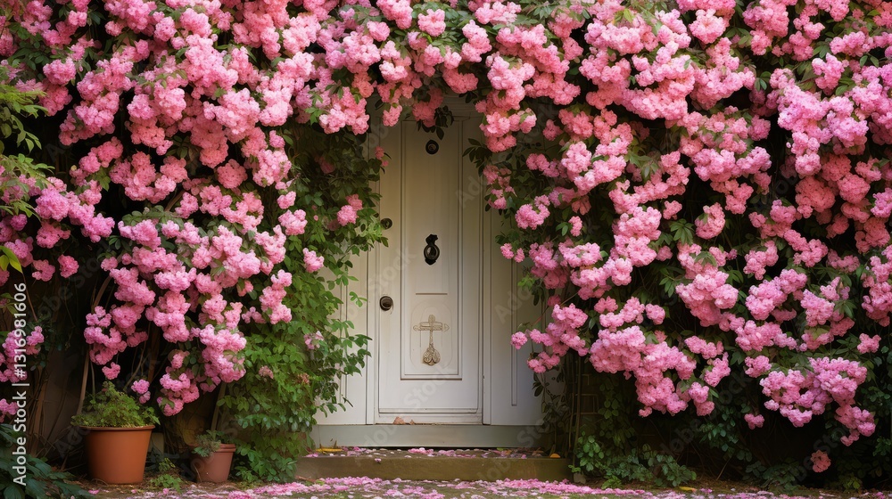 Fototapeta premium door flowers doors