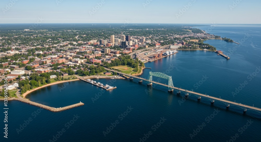 Naklejka premium aerial view of Duluth, Minnesota