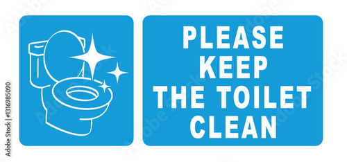 please keep toilet clean. WC icon or pictogram. Toilets seat label. World toilet day concept. Restroom or bathroom symbol or logo. Vector toilets man or woman urinate to cleanup. toilet equipment.