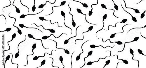 Normal spermatozoide. Cartoon sperm morphology. Basic sperm cell shappes. medical, spermatozoon cells reproduction. Reproductive men health, medical fertilization concept.