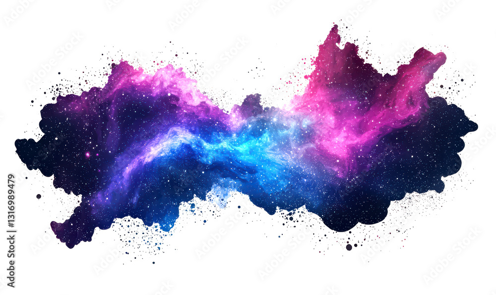 Obraz premium Aurora Borealis Silhouette with Gradient Colors in the Sky Isolate on White Background