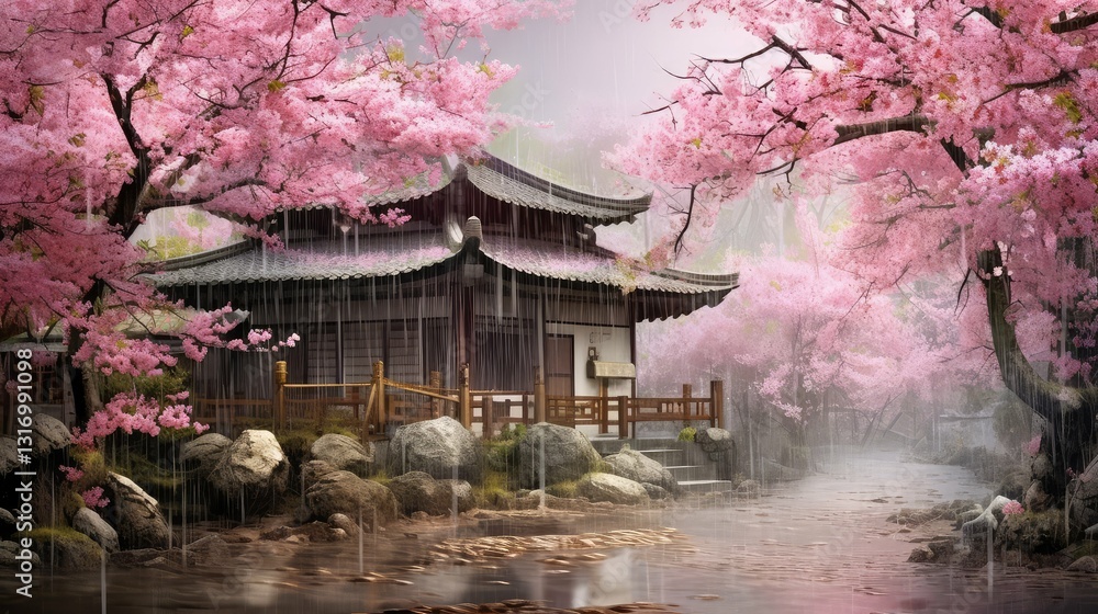 Fototapeta premium traditional raining house