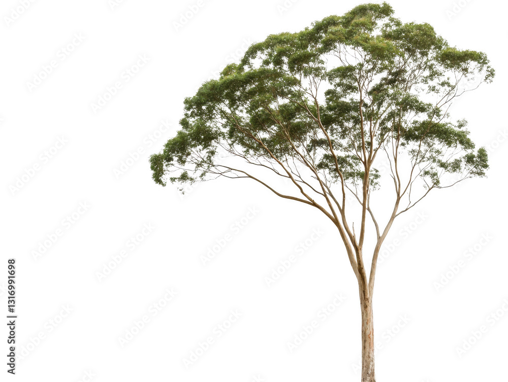 custom made wallpaper toronto digitalA large tree stands alone on a white background. The tree is tall and has a lot of leaves. The image has a peaceful and serene mood, as the tree stands alone
