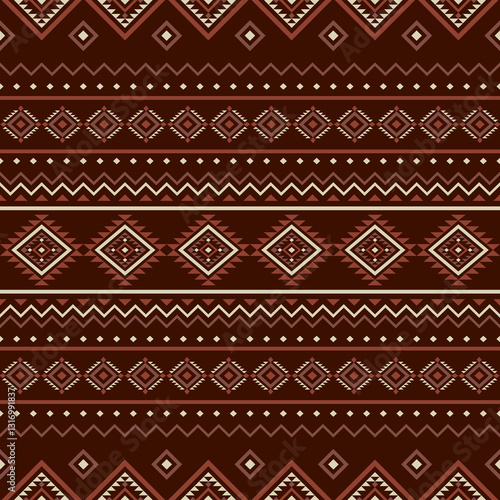 Southwest Aztec geometric Native American Mexican Navajo tribal ethnic boho indian texture ornament seamless pattern fabric colorful design vector for woven textile printing blanket rug carpet fashion