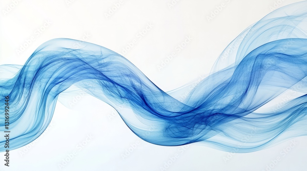 Abstract blue wave design on a white backdrop, creating a sleek and premium background for banners or posters Abstract blue wave design on a white backdrop, creating a sleek and premium background for banners or posters