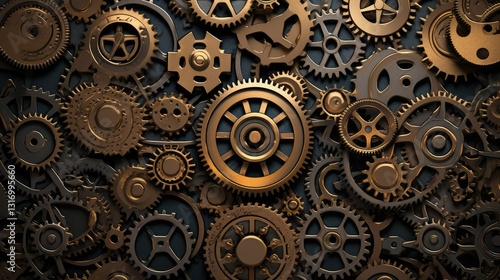Wallpaper Mural gears metal background repeating Torontodigital.ca