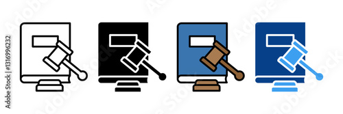 Law Book Icon Set Multiple Style Collection