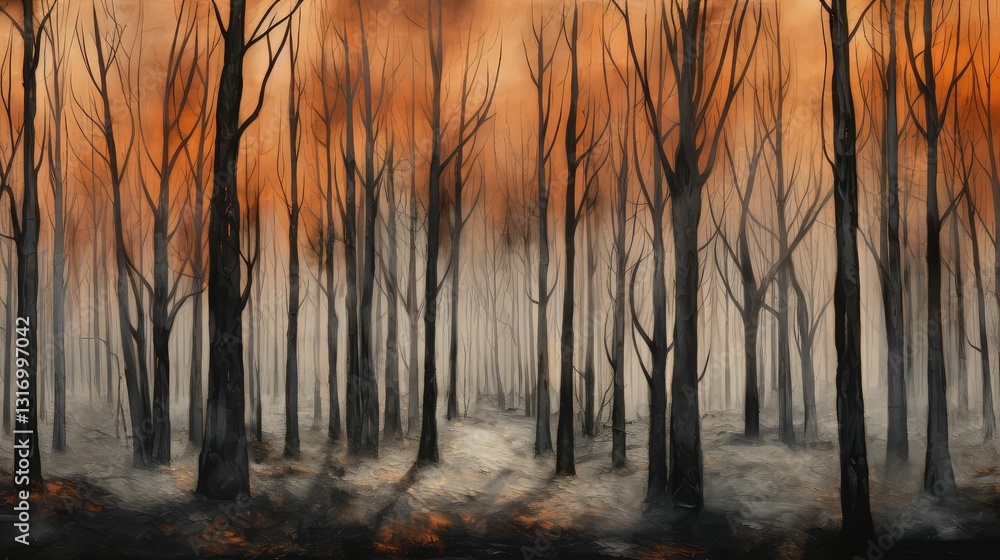 Obraz premium forest fire pattern