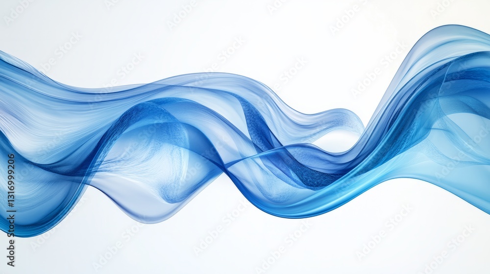 Naklejka premium Premium abstract blue wave background on a white backdrop, modern and sleek, ideal for posters or wallpaper