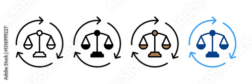 Legal Proceedings Icon Set Multiple Style Collection