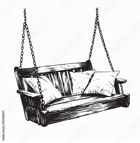 Porch Swing Vector Images. Porch Swing Stock Illustration on white background.