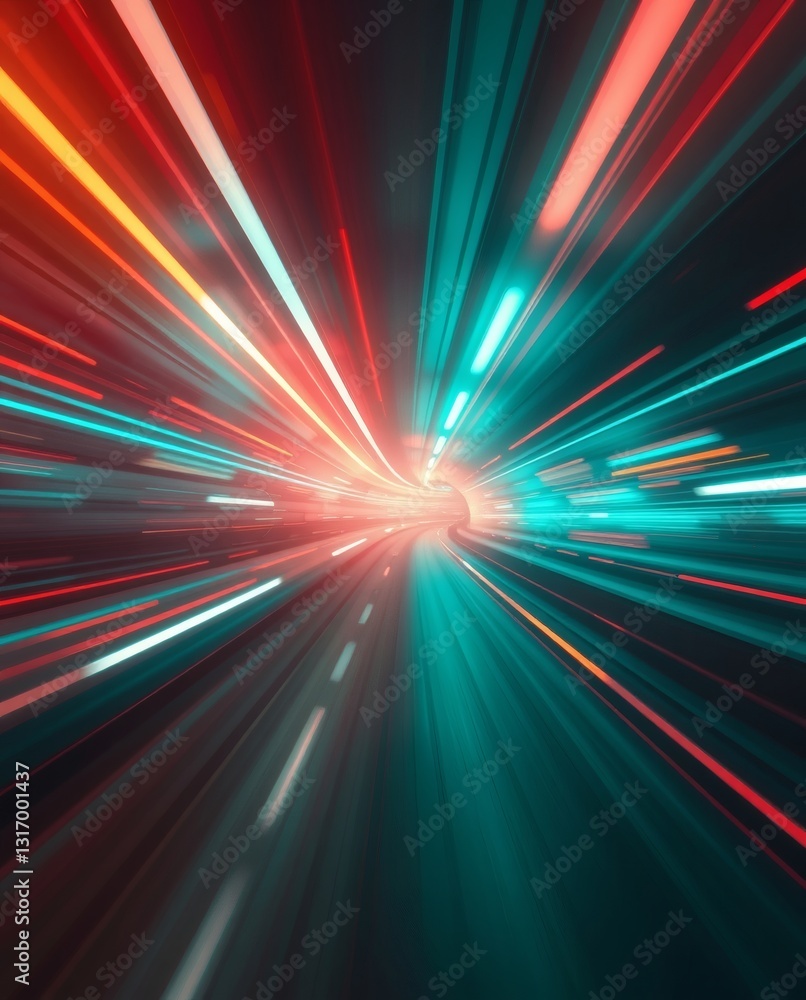 a vibrant and dynamic light trails with red and blue colours create a sense of speed and motion a vibrant and dynamic light trails with red and blue colours create a sense of speed and motion