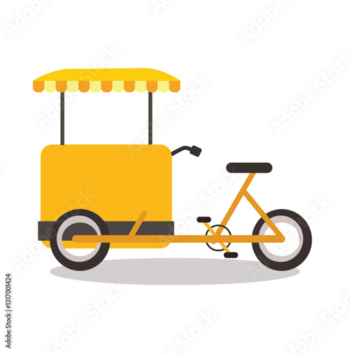 Food cart,street shop cart, Coffee, ice cream, juice and hamburger shop with sellers. Street food or junk food in food festival event. 