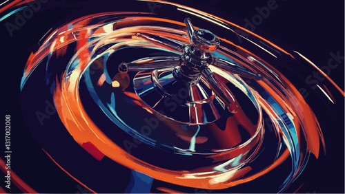 Dynamic Vector Illustration of a Roulette Wheel Spin