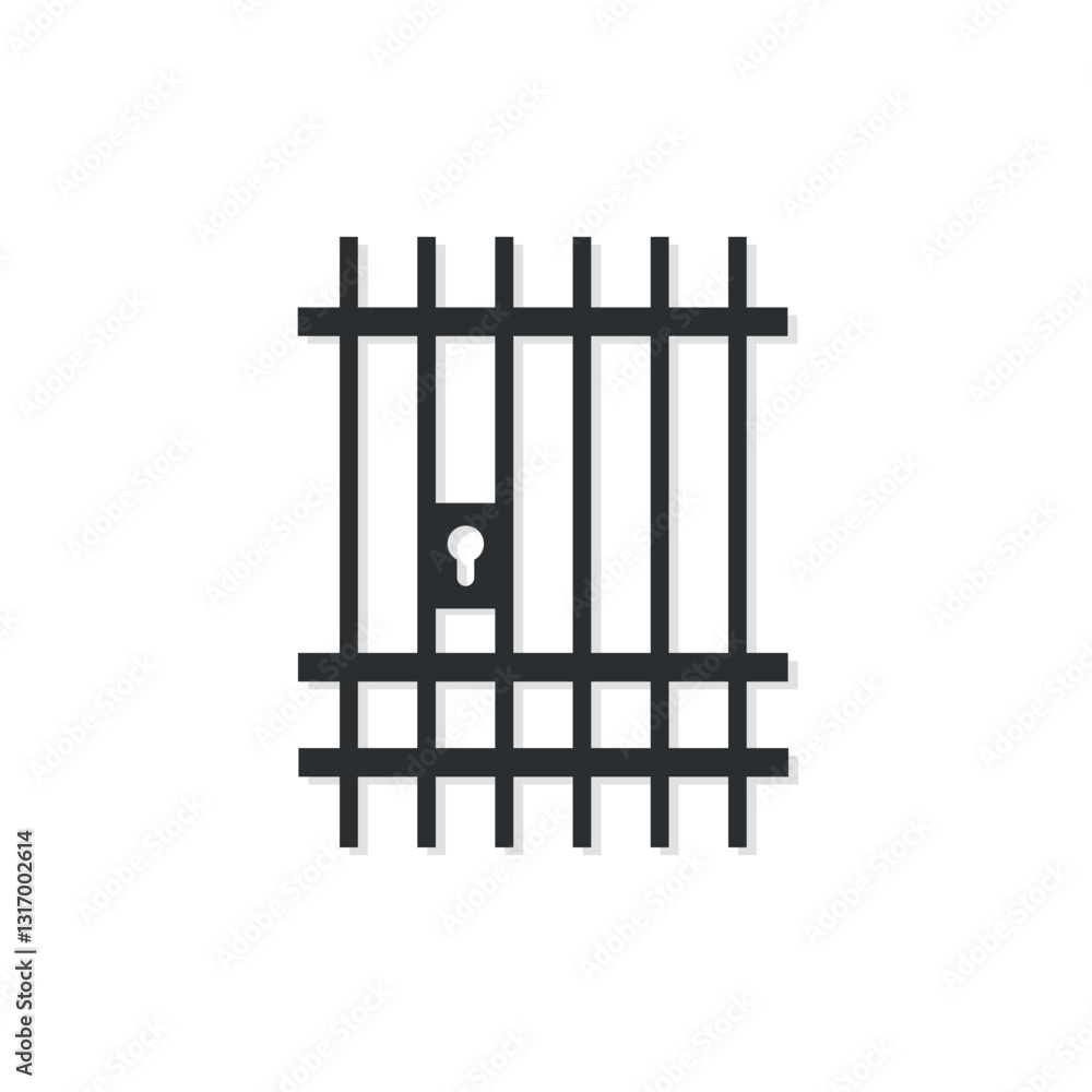 vector illustration of a flat line design of prison bars. vector illustration of a flat line design of prison bars.