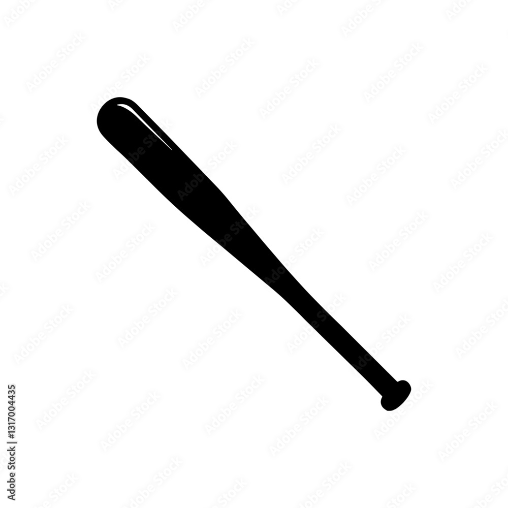 Baseball bat vector icon silhouette flat illustration design on white background.