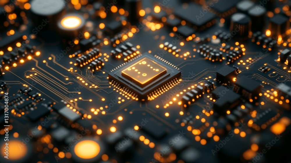 Obraz premium Designing high fidelity circuit boards with ai-powered neural networks in innovative technology environments