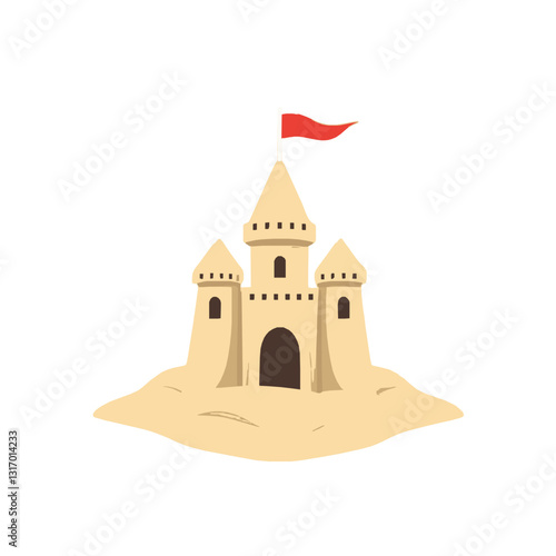 Simple Cartoon Sandcastle 