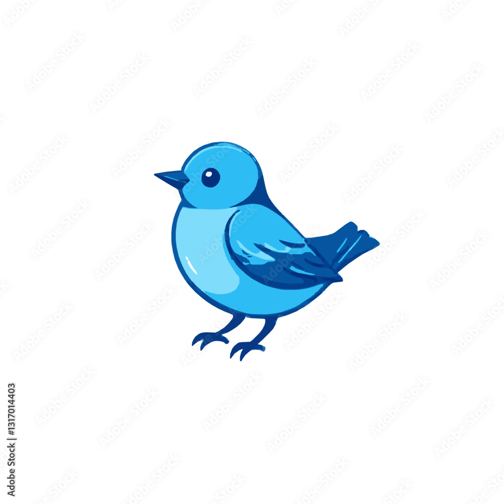 Obraz premium Little 3D Blue Bird Illustration