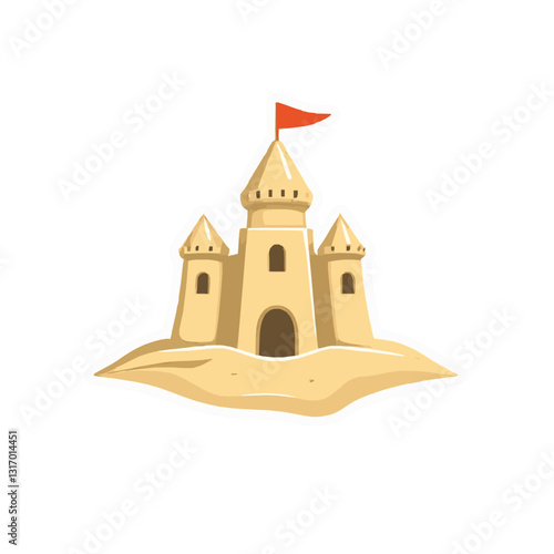 Cartoon Sand Castle Illustration