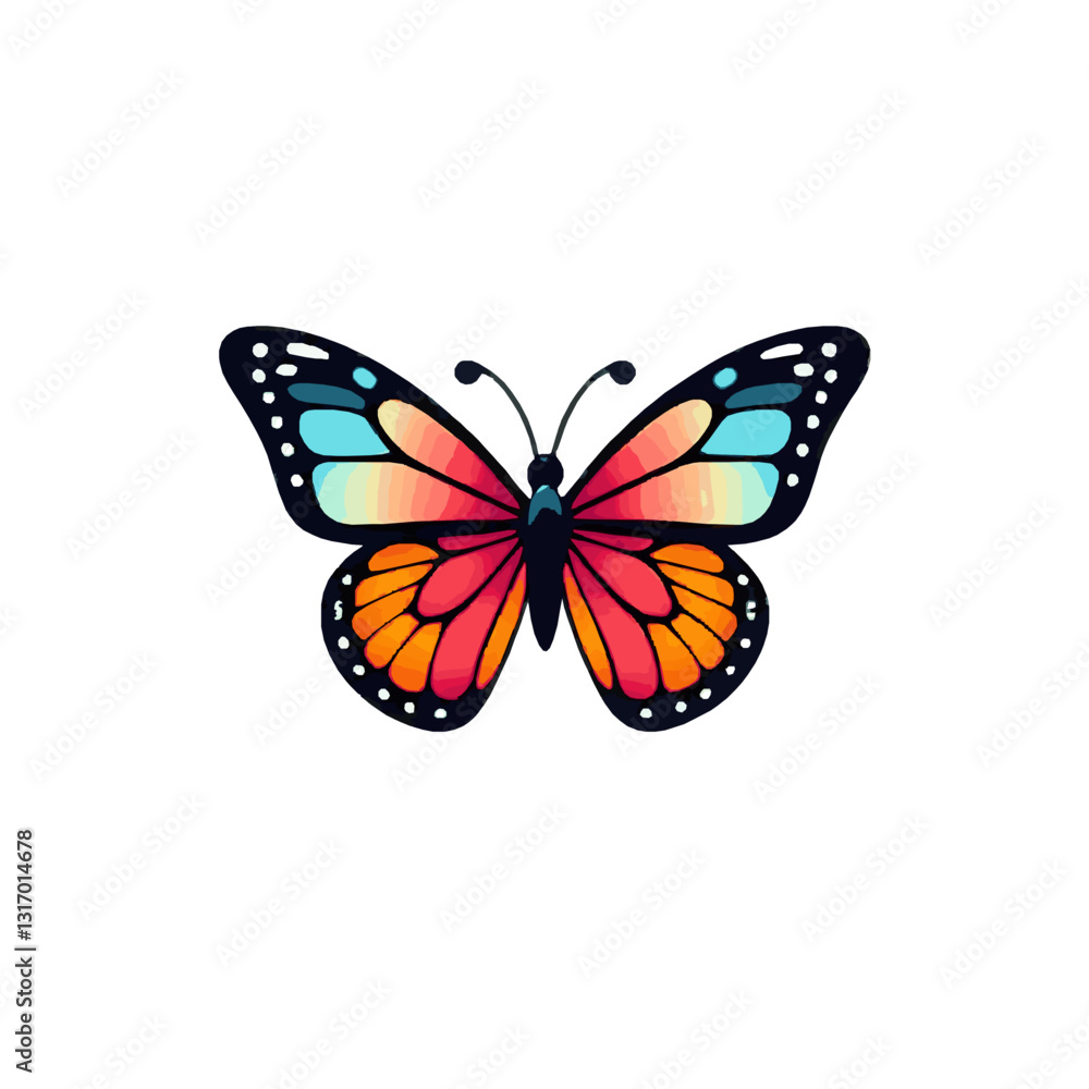 Obraz premium Beautiful Colorful Contoured Butterfly