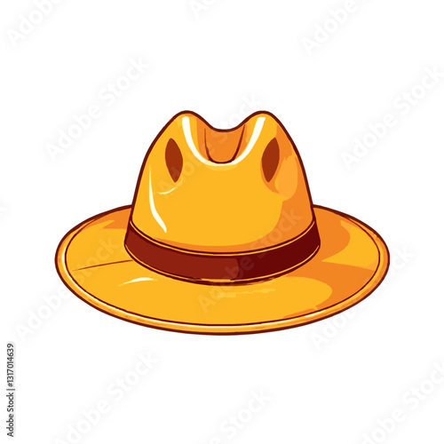 Simple Cartoon Cowboy Hat Illustration
