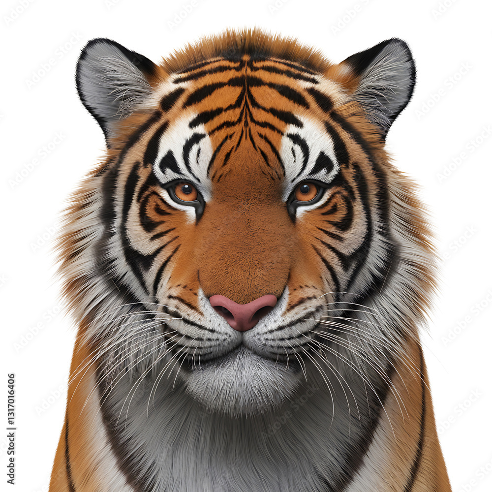 Fototapeta premium Majestic Tiger Face with Striking Features and Colors