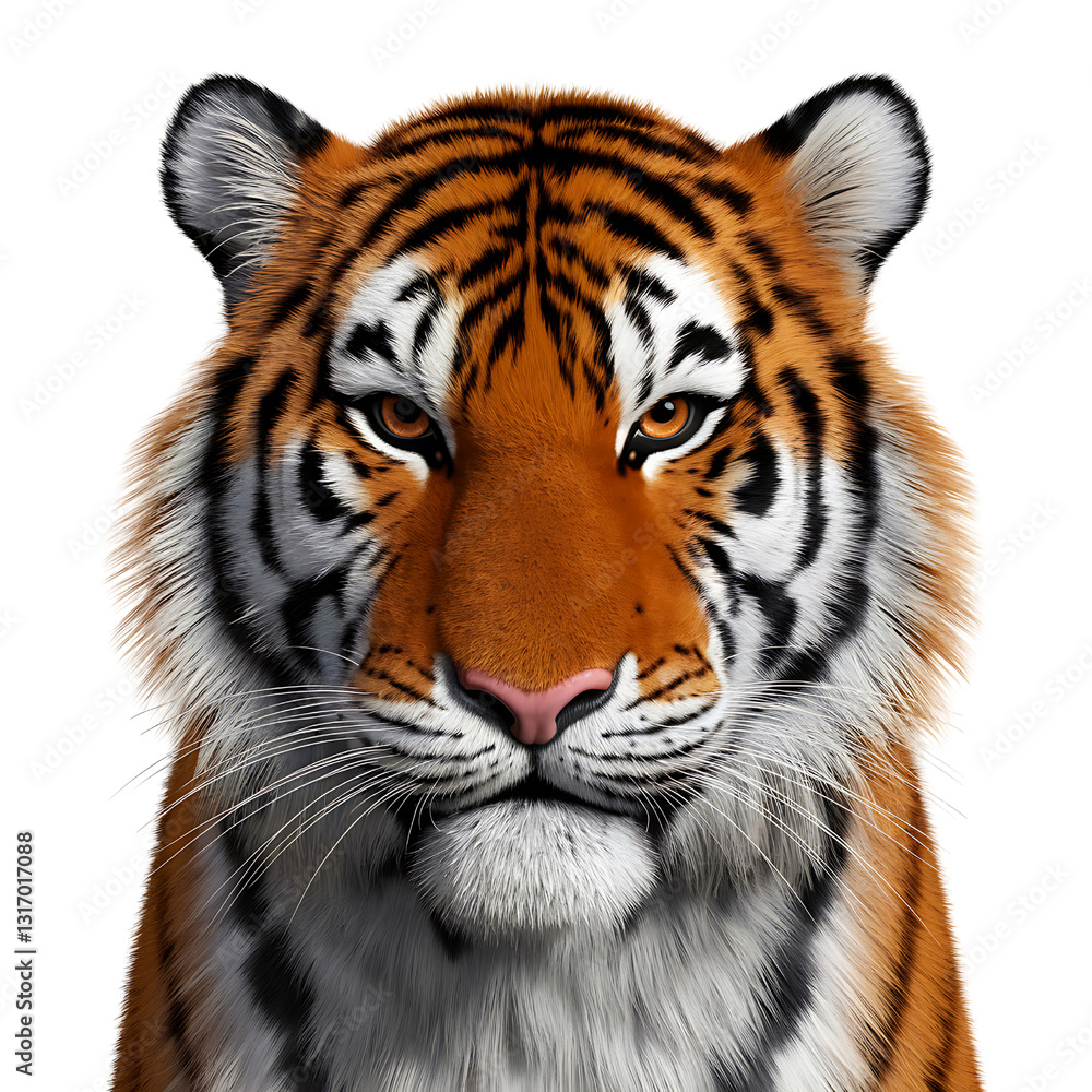 Majestic Tiger Face with Striking Features and Colors Majestic Tiger Face with Striking Features and Colors