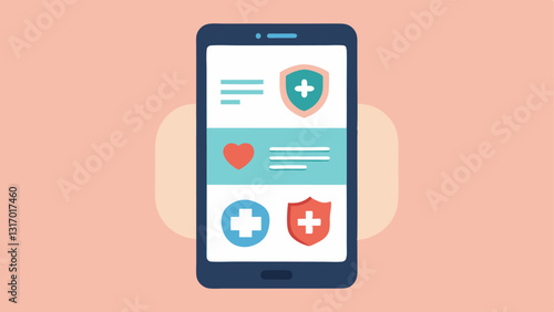 Safety Features A locked smartphone screen displaying emergency support options within mental health apps highlighting safety and accessibility to help in crisis situations.